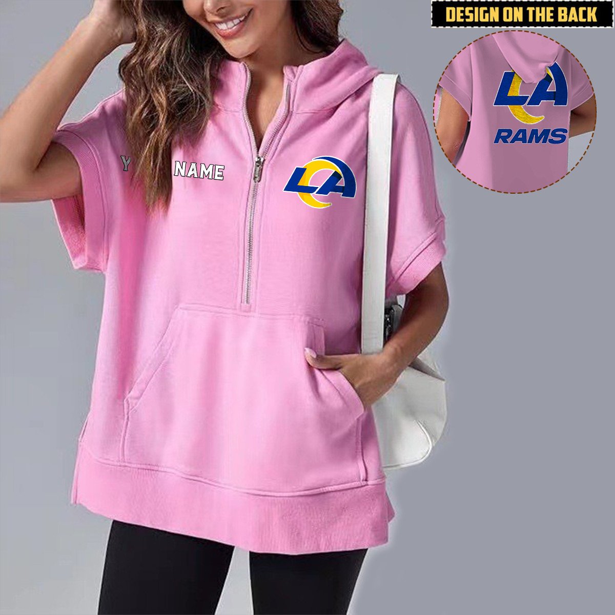 LAR x NFL Short Sleeve Zip Hoodie DATND TANTD