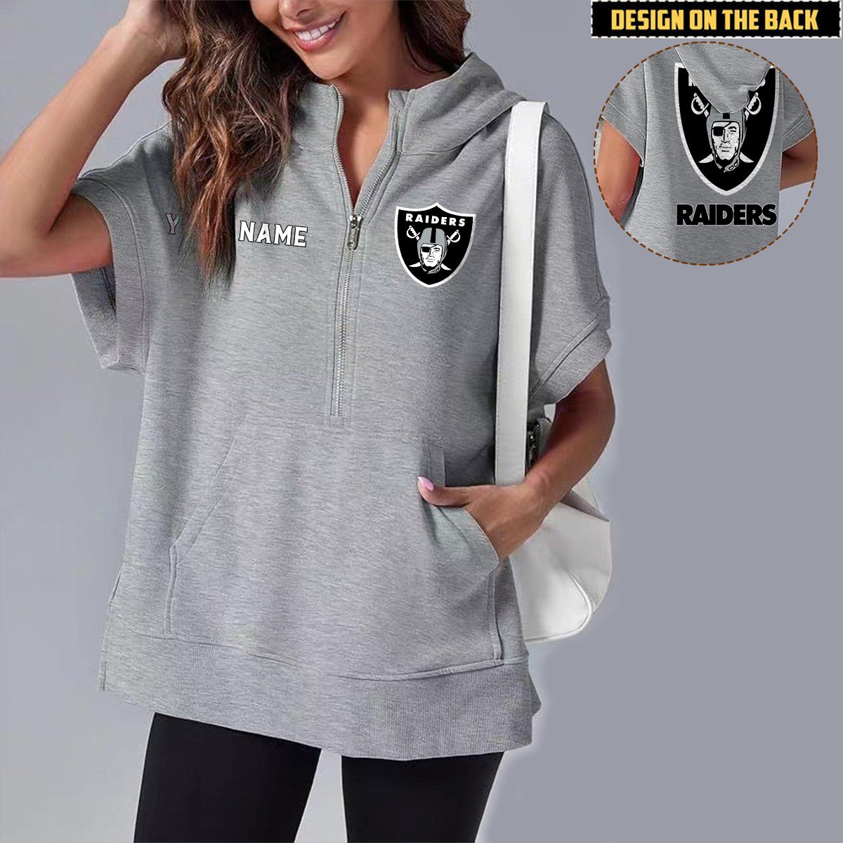 LVR x NFL Short Sleeve Zip Hoodie DATND TANTD