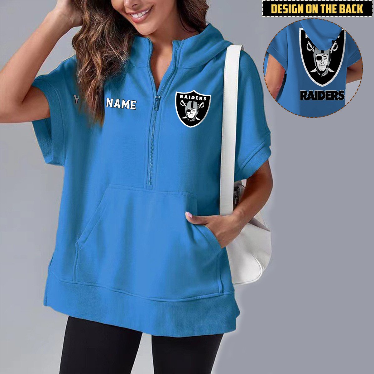 LVR x NFL Short Sleeve Zip Hoodie DATND TANTD