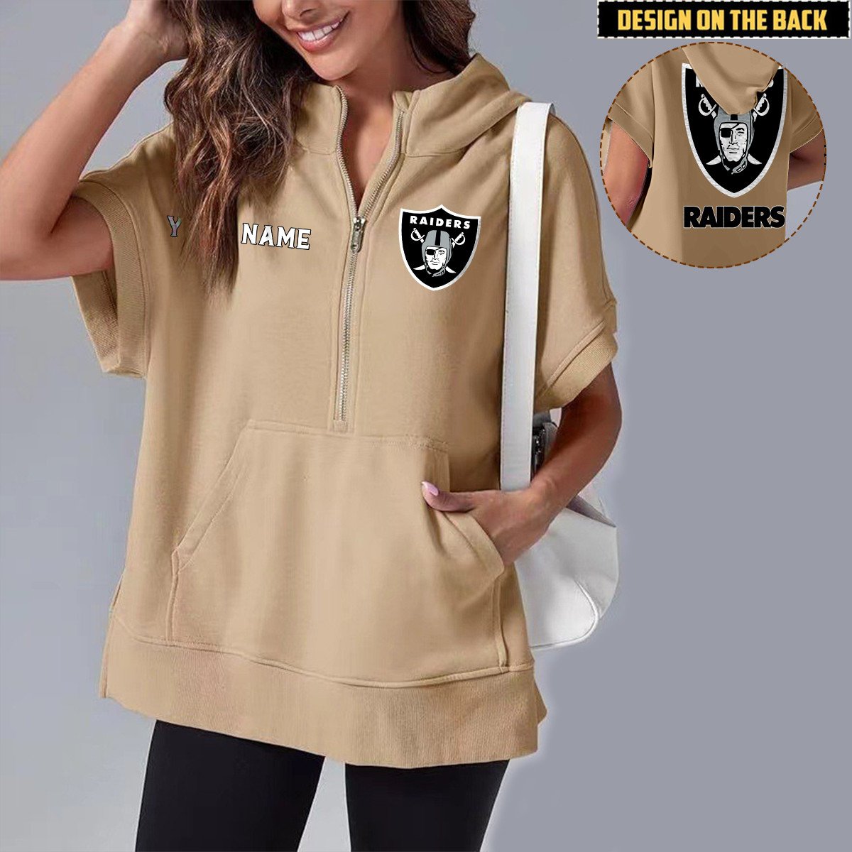 LVR x NFL Short Sleeve Zip Hoodie DATND TANTD