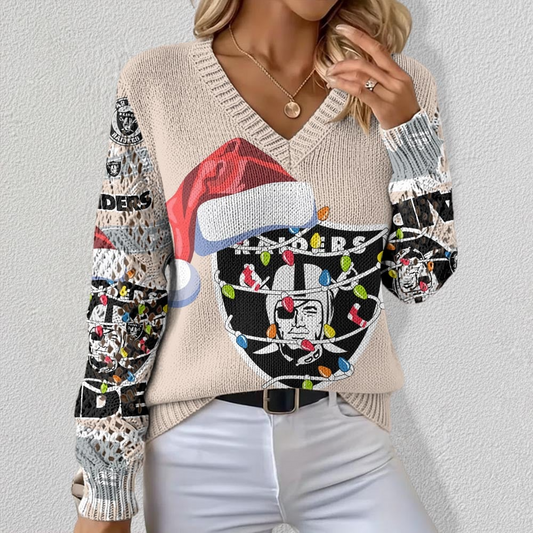 LVR x NFL V2 Crochet Sleeve V-Neck Sweater DDT HLPHUONG