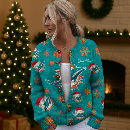 MD x NFL Women Cardigan Sweater Christmas DDT CTND