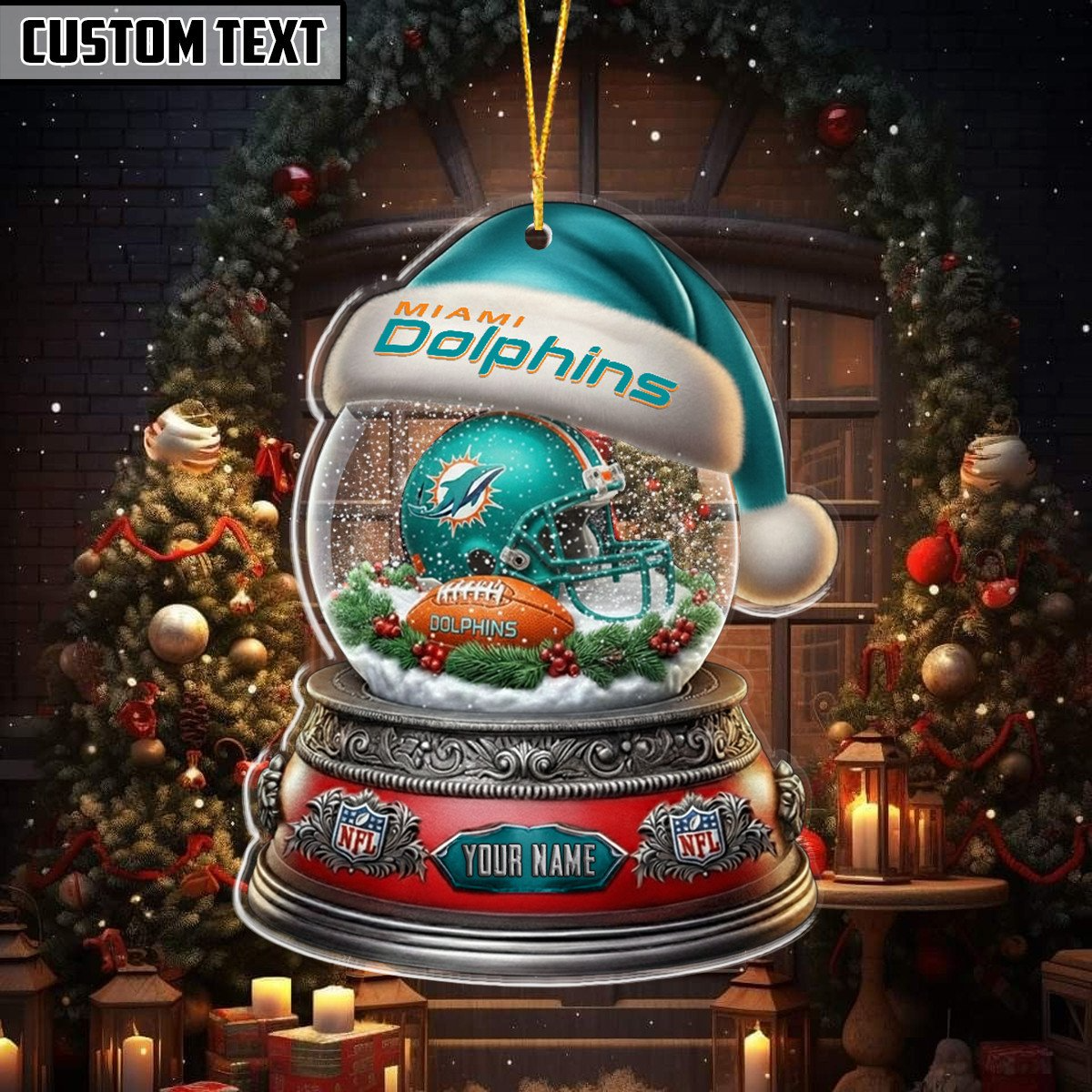 NFL Glass Snow Ball Helmet Football Ornament DDT CTND