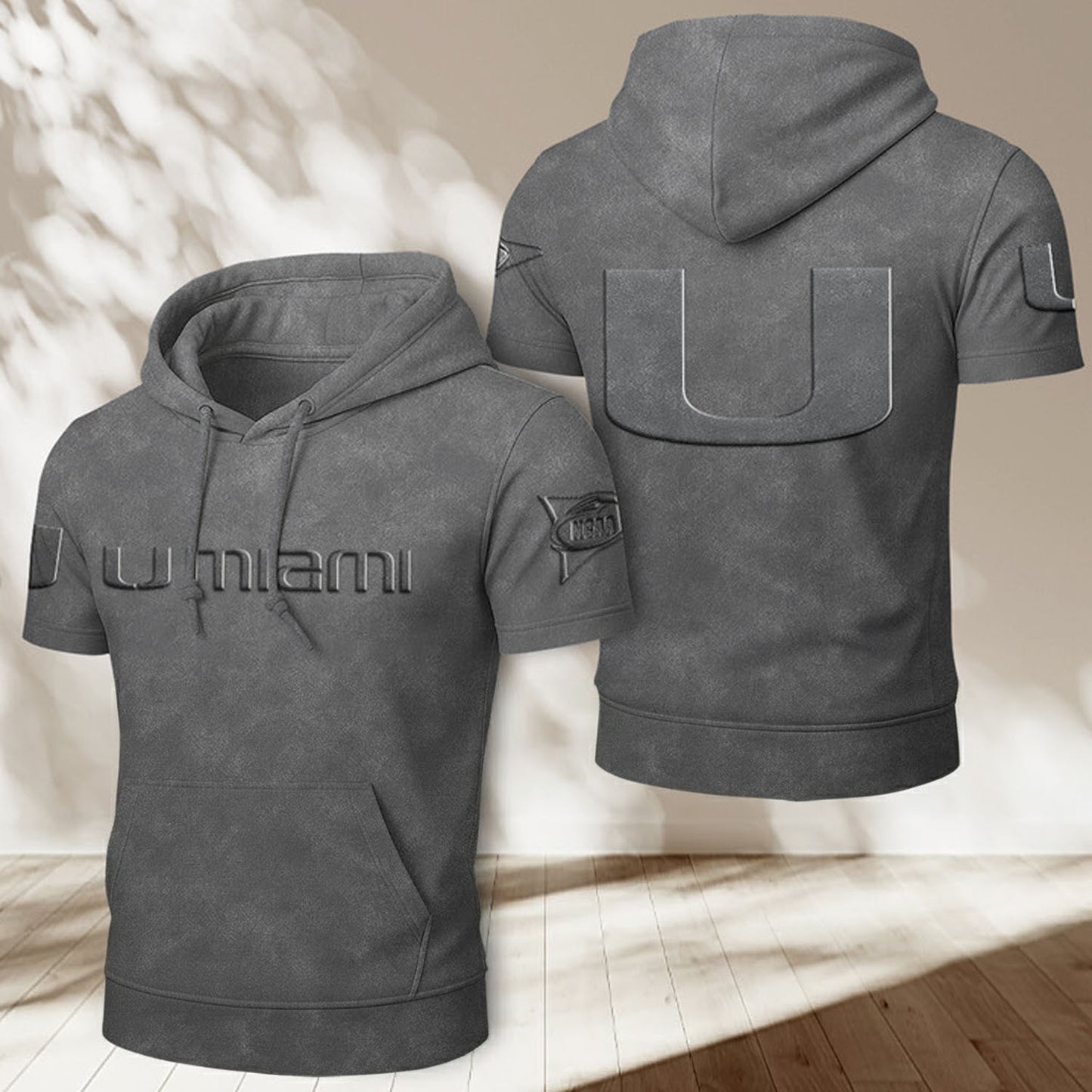 MIA x NCAA Half Sleeve Hoodie T-Shirt DatND ThuongNH