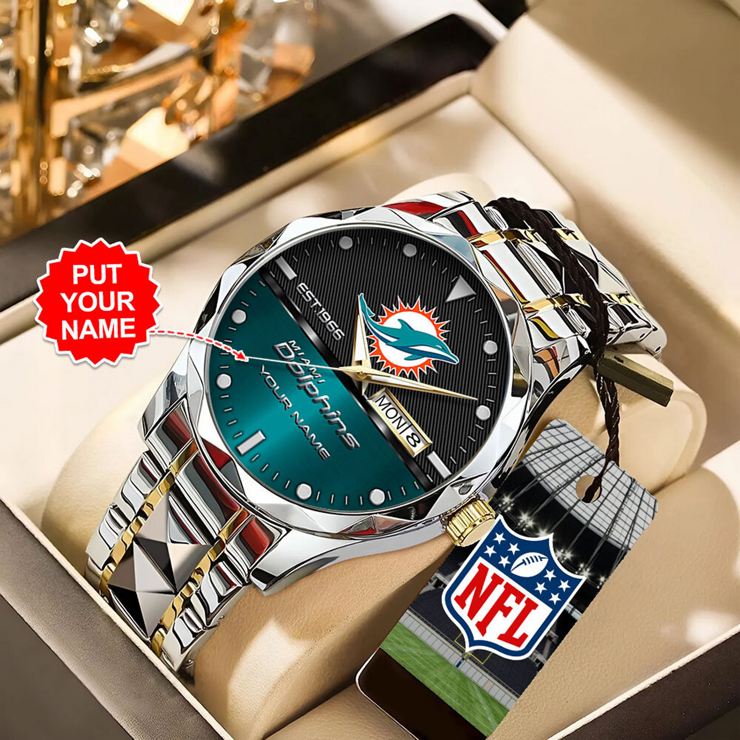 MIA x NFL Alloy Luxury Quartz Watch DATND TANTD