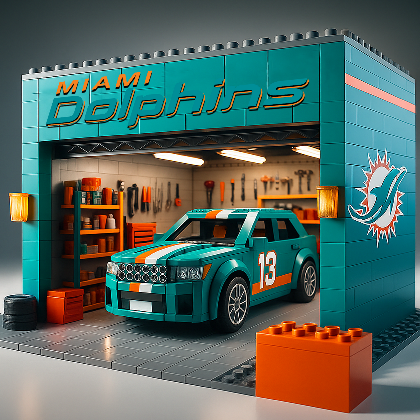 MIA x NFL Garage Building Blocks Set DATND TANTD