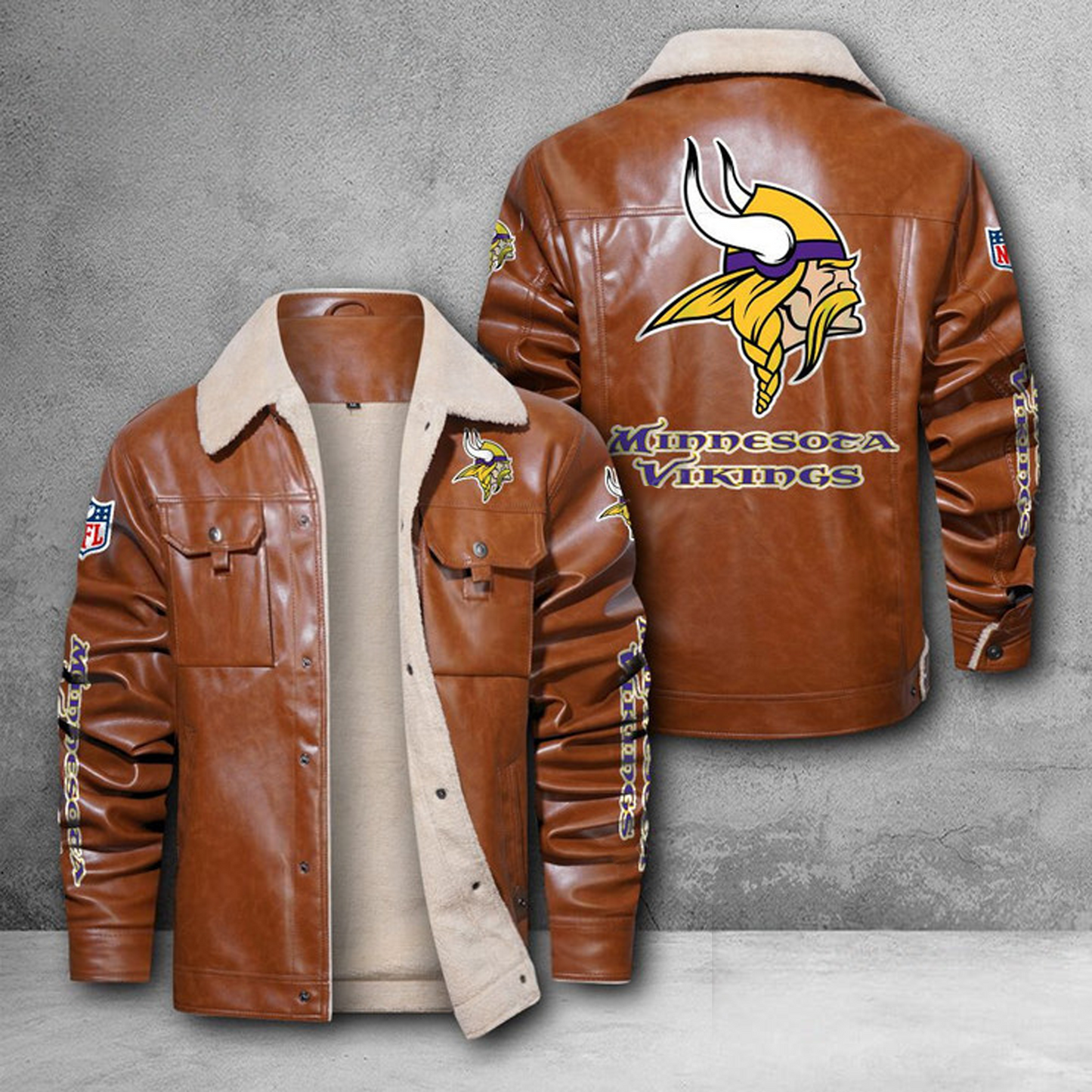 MIN X NFL LEATHER JACKET DATND THUONGNH
