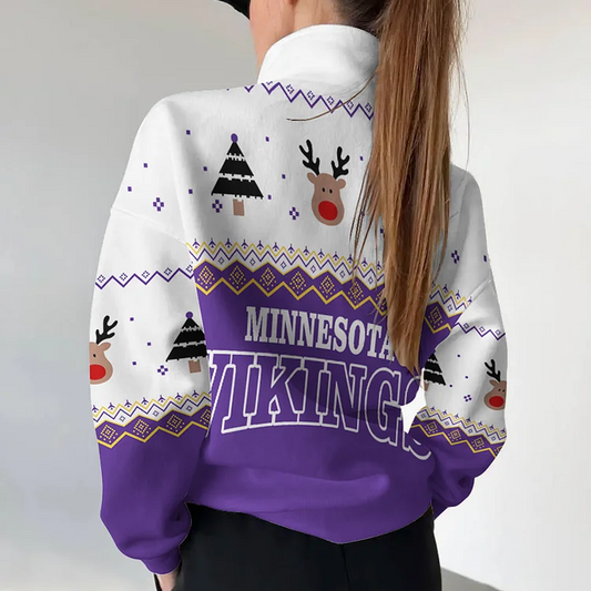 MIN X NFL Women's Outdoor Casual Stand Collar Long Sleeve Pullover DATND THUONGNH