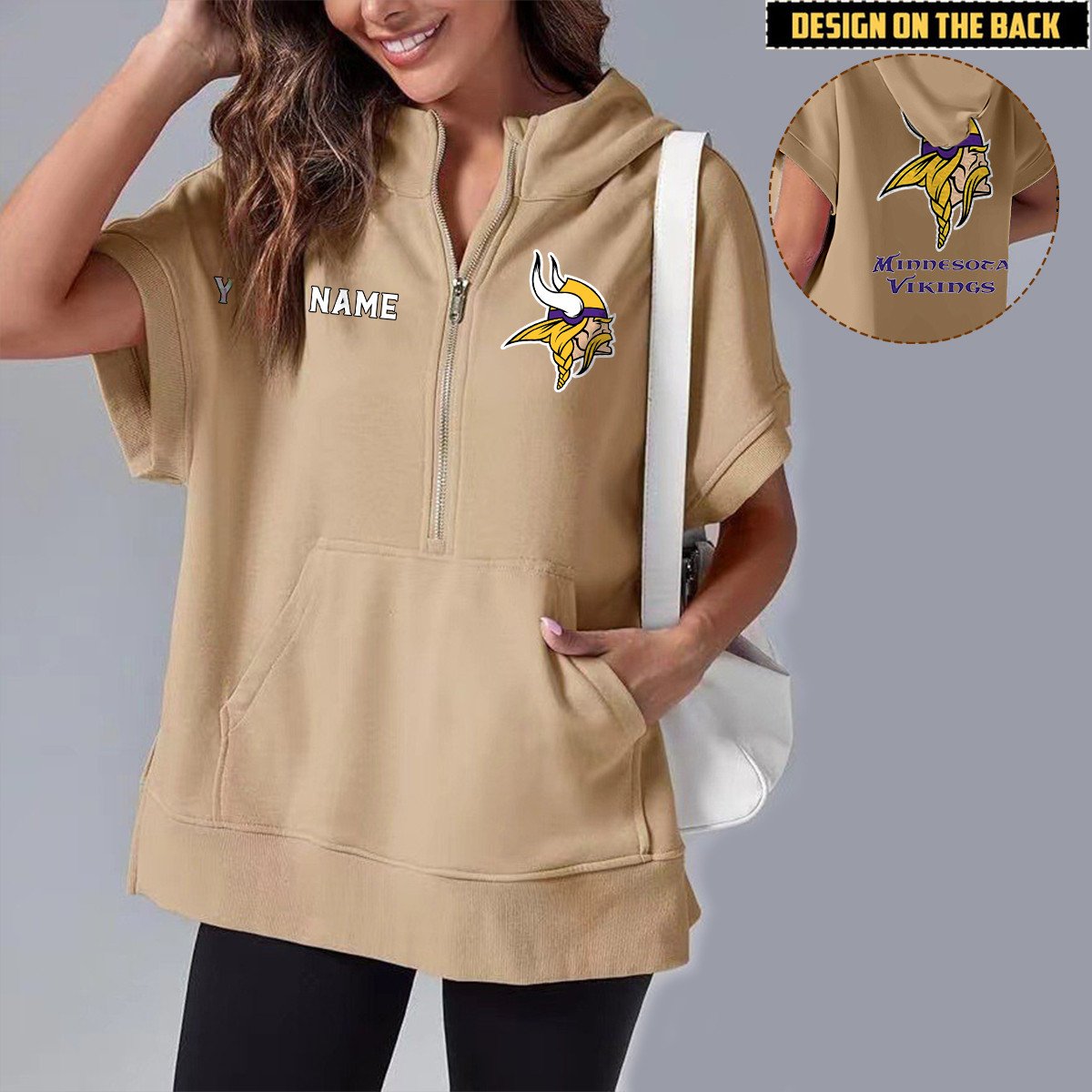 MIN x NFL Short Sleeve Zip Hoodie DATND TANTD