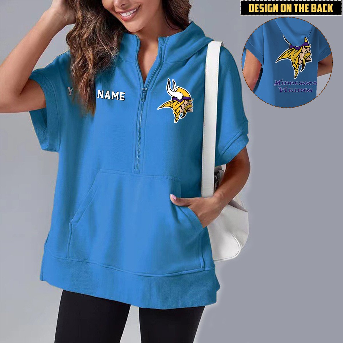 MIN x NFL Short Sleeve Zip Hoodie DATND TANTD