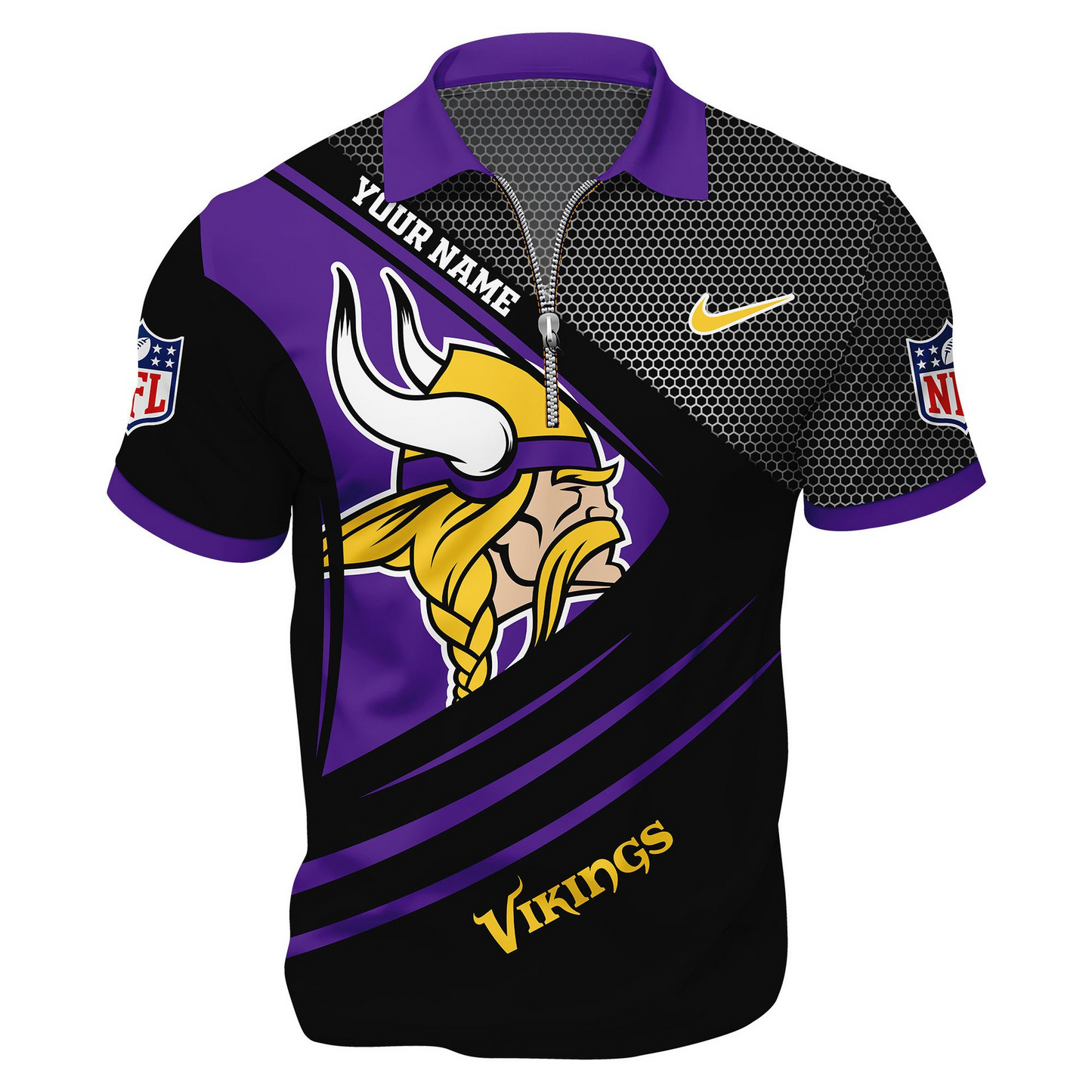 MV Premium NFL Game Day Polo With Zipper Shirt DDT NTL