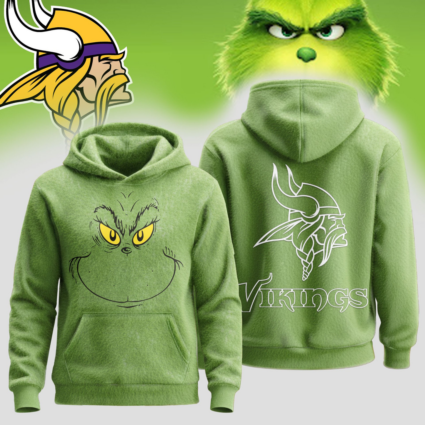 MV Premium NFL Grinch Christmas Hoodie DDT CTND