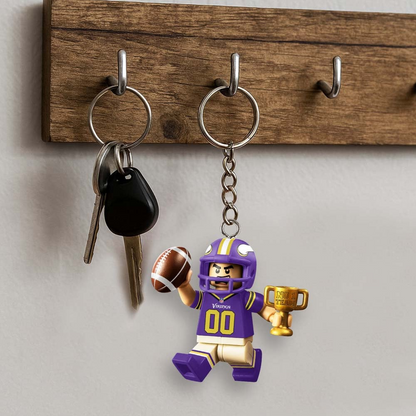 MV Premium NFL Lego No. 1 Team Personalized Key Chain DDT NTL