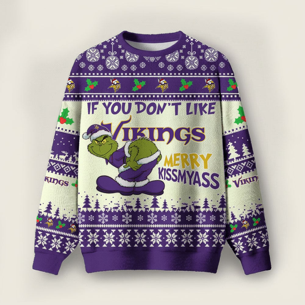 MV Premium NFL Merry Kissmyass Ugly Sweater DDT CTND