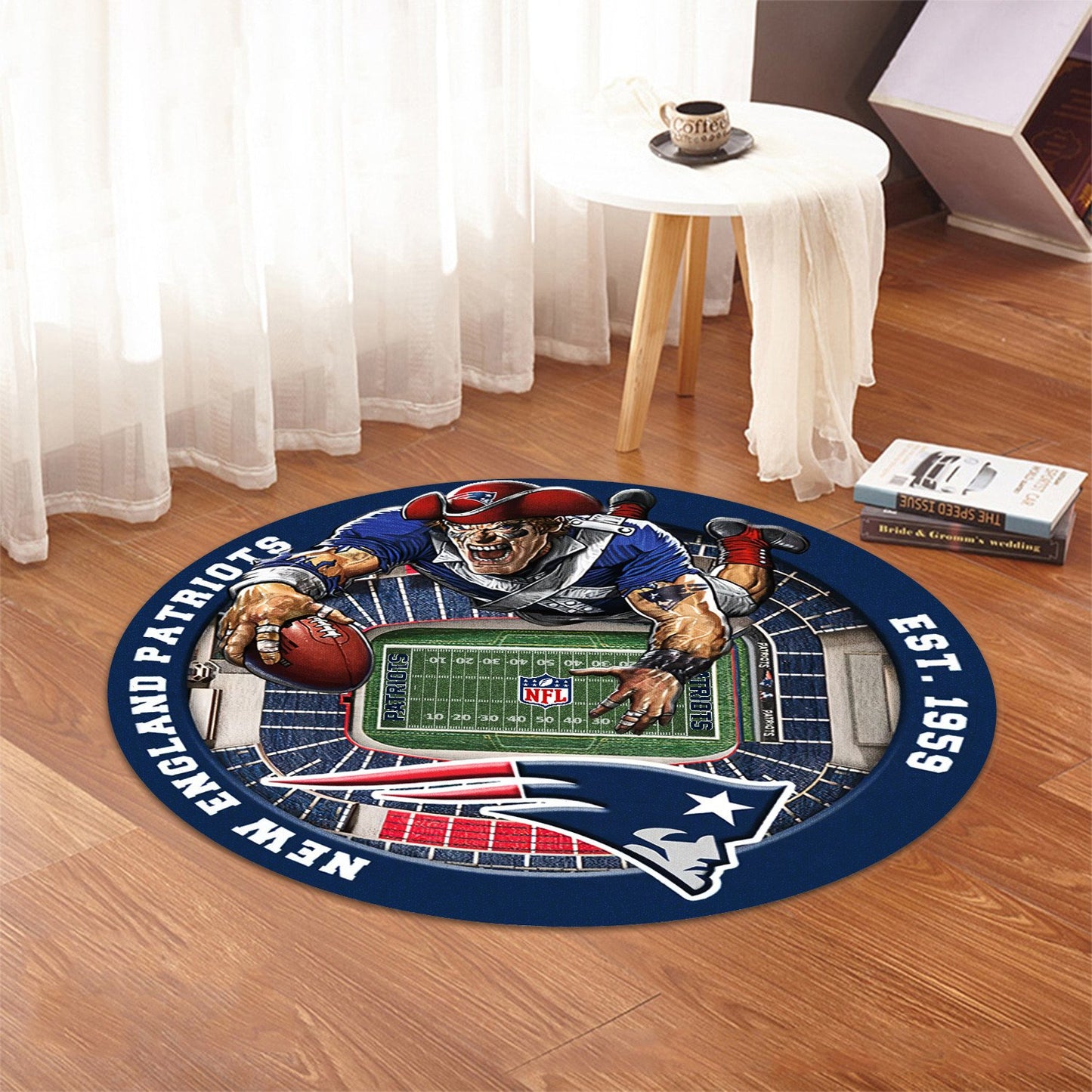 NE x NFL Luxury 3D Round Rug DatND DVT