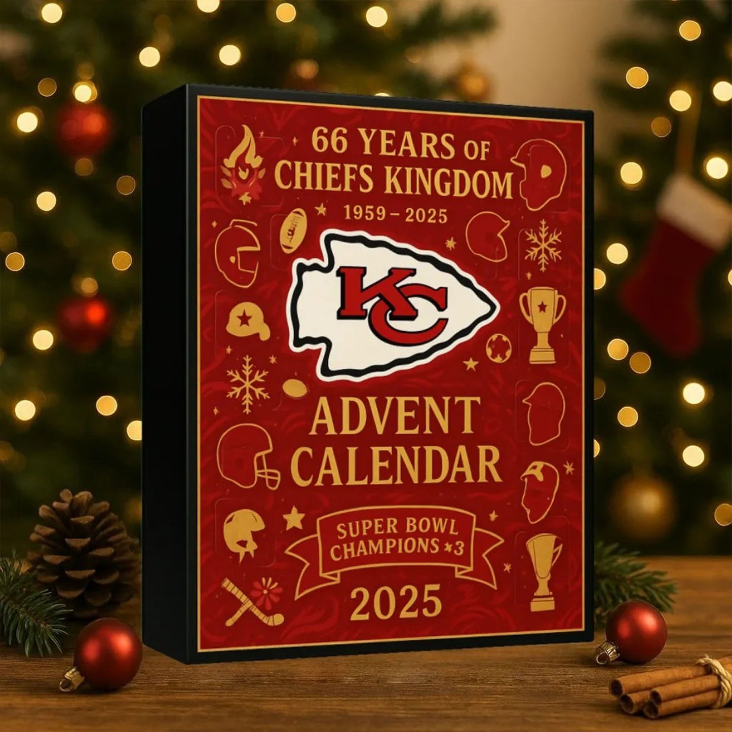 NFL KC Team Advent Calendar Christmas V1 NAK NHM