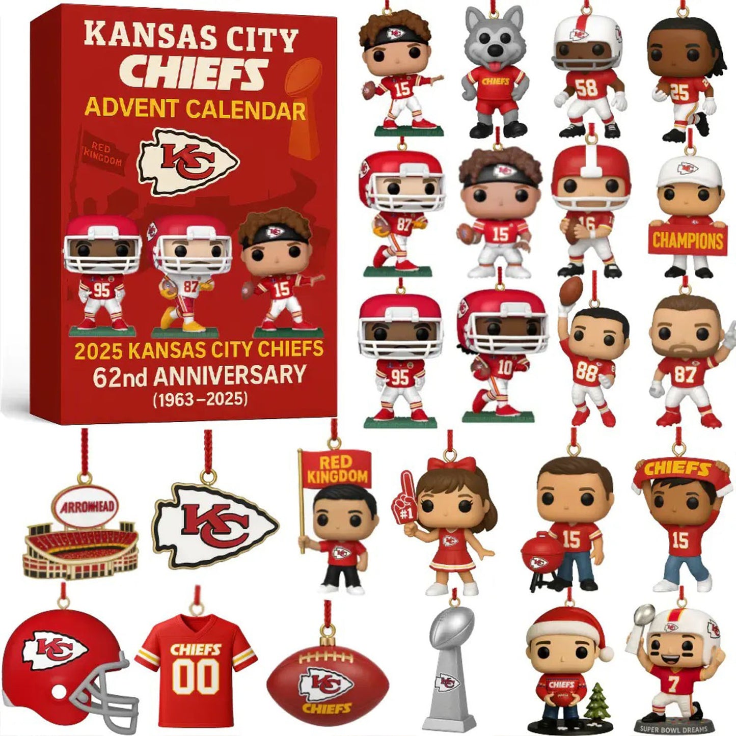 NFL KC Team Advent Calendar Christmas V1 NAK NHM