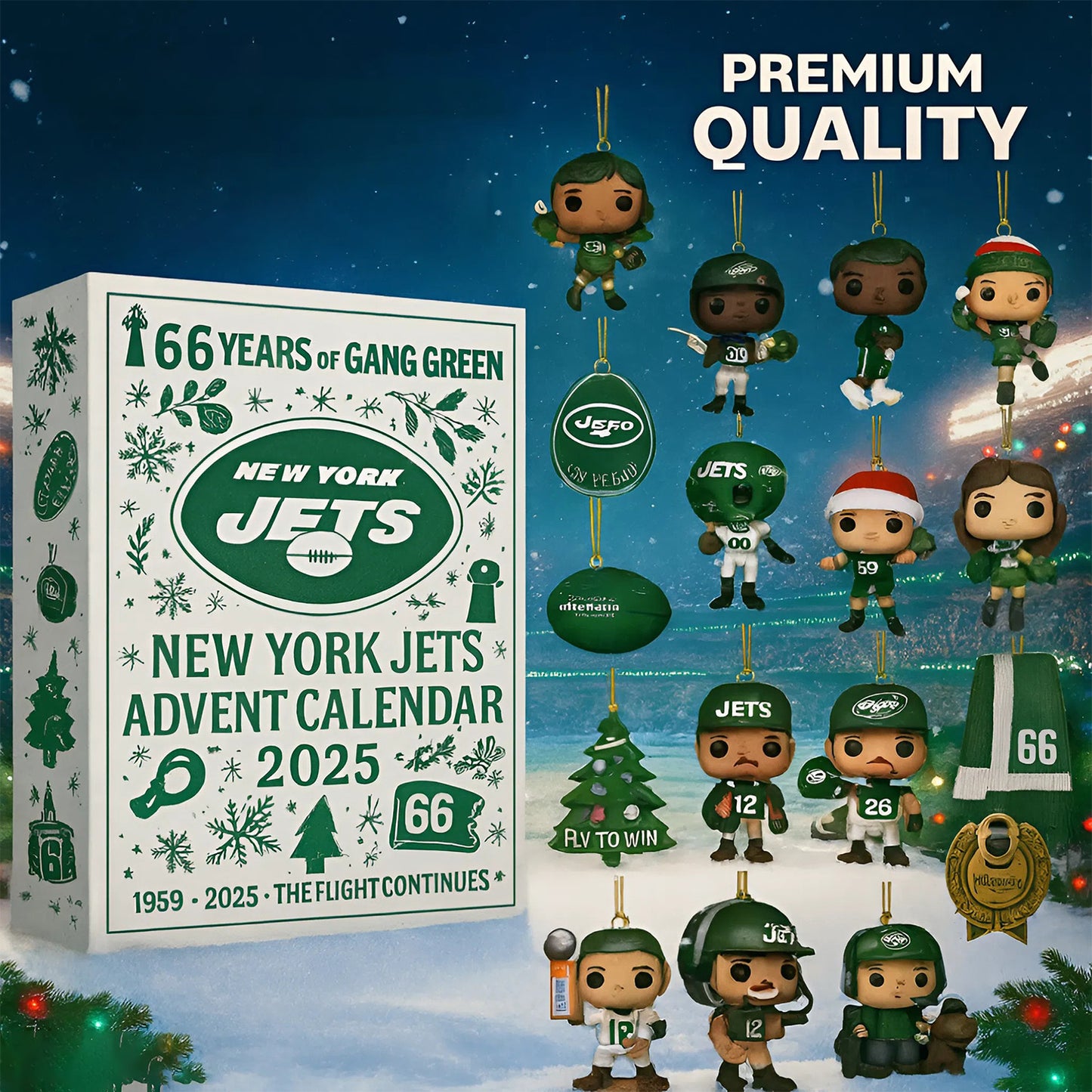 NFL NYJ Team Advent Calendar Christmas V1 NAK NHM