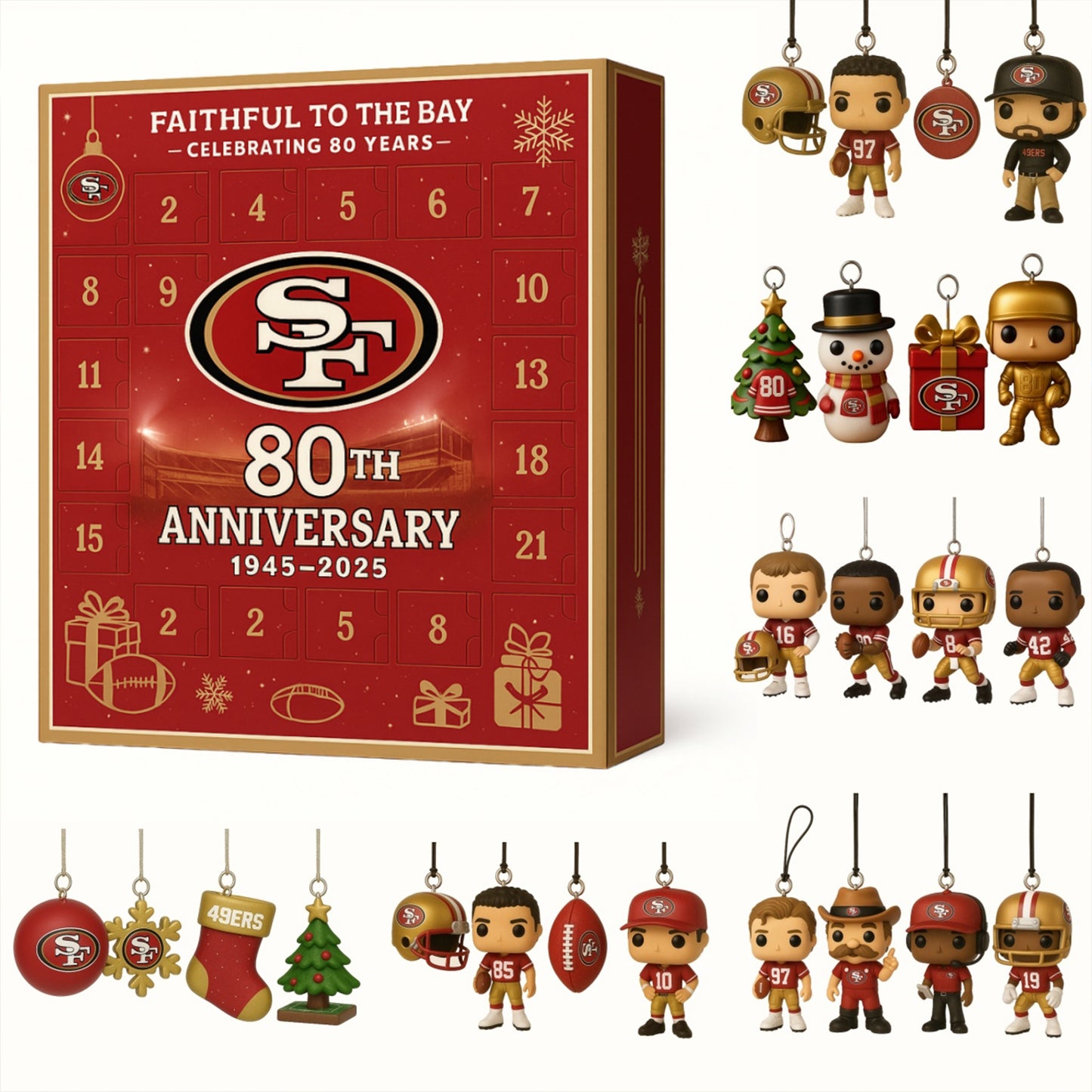 NFL SF Team Advent Calendar Christmas V1 NAK NHM