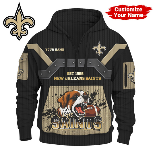 NOS Premium NFL 3D Half Zip Hoodie DDT NTL