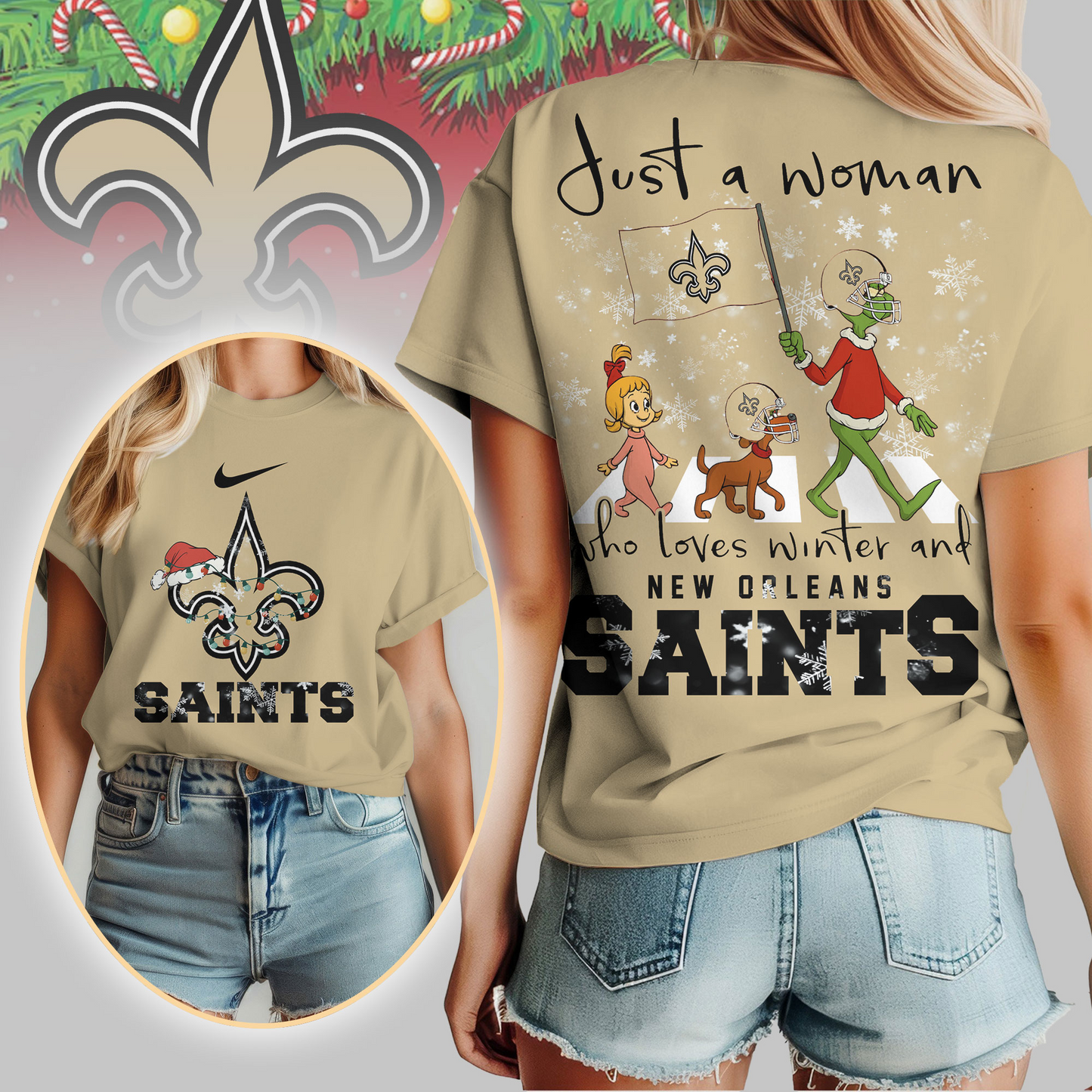 NOS Premium NFL Just A Woman Who Loves Winter 3D Shirt DDT CTND