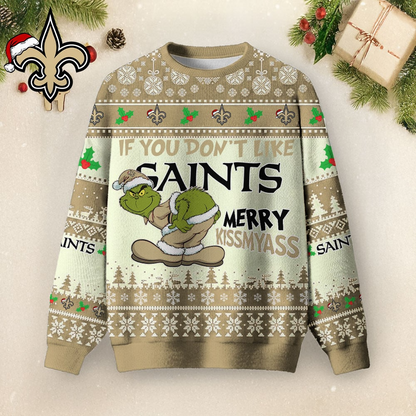 NOS Premium NFL Merry Kissmyass Ugly Sweater DDT CTND