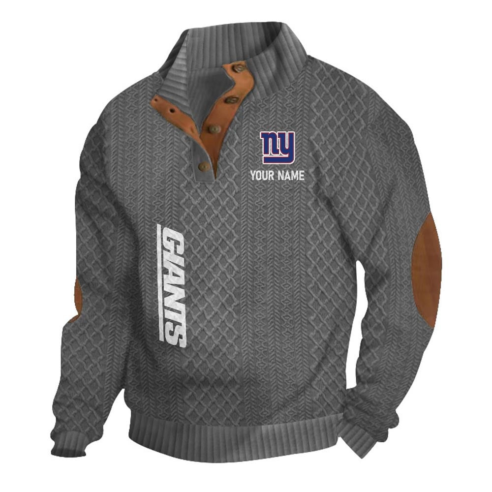 NYG NFL Basic Knitted Stand Collar Sweatshirt DDT CTND