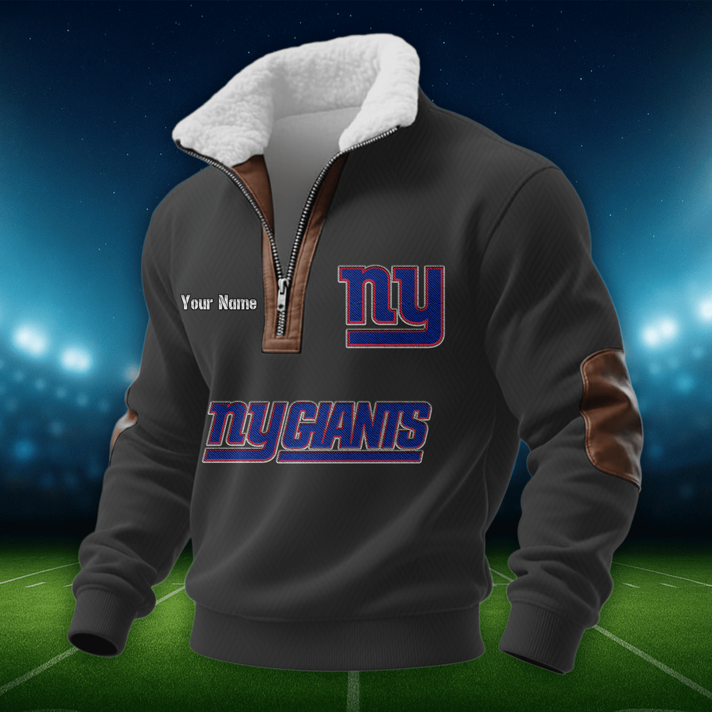 NYG NFL Men Fur Collar Sweatshirt DDT CTND
