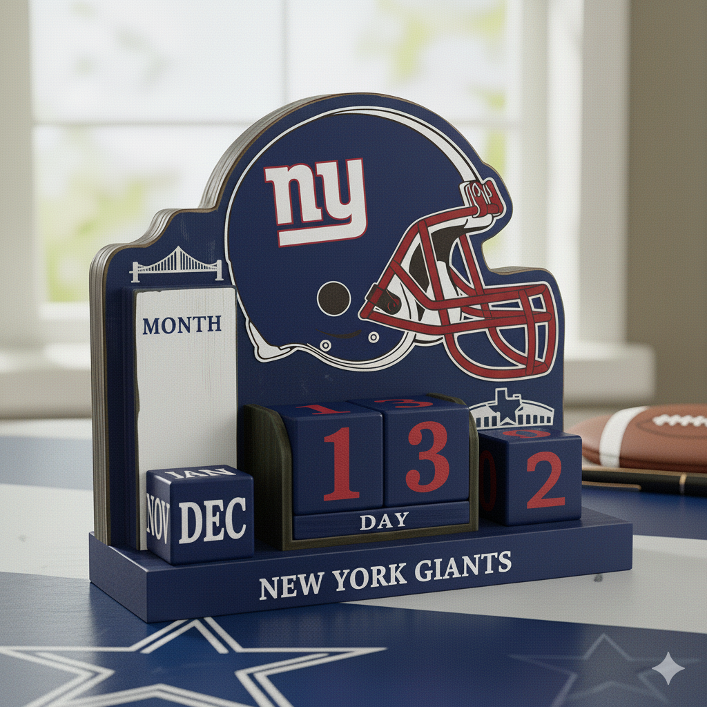 NFL Football Team Perpetural Wood Block Calendar DDT CTND