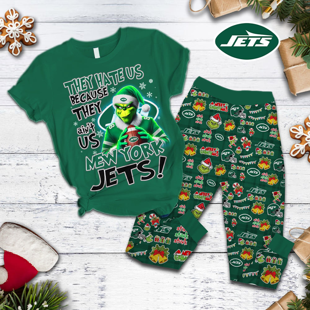 NYJ Premium NFL They Ain't Us Grinch Pajamas Set DDT CTND