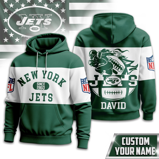 NYJ Premium NFL Touchdown Spirit Personalized Hoodie DDT CTND