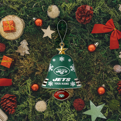 NYJ x NFL Christmas Bell Ornament Custom Any Name DatND DVT
