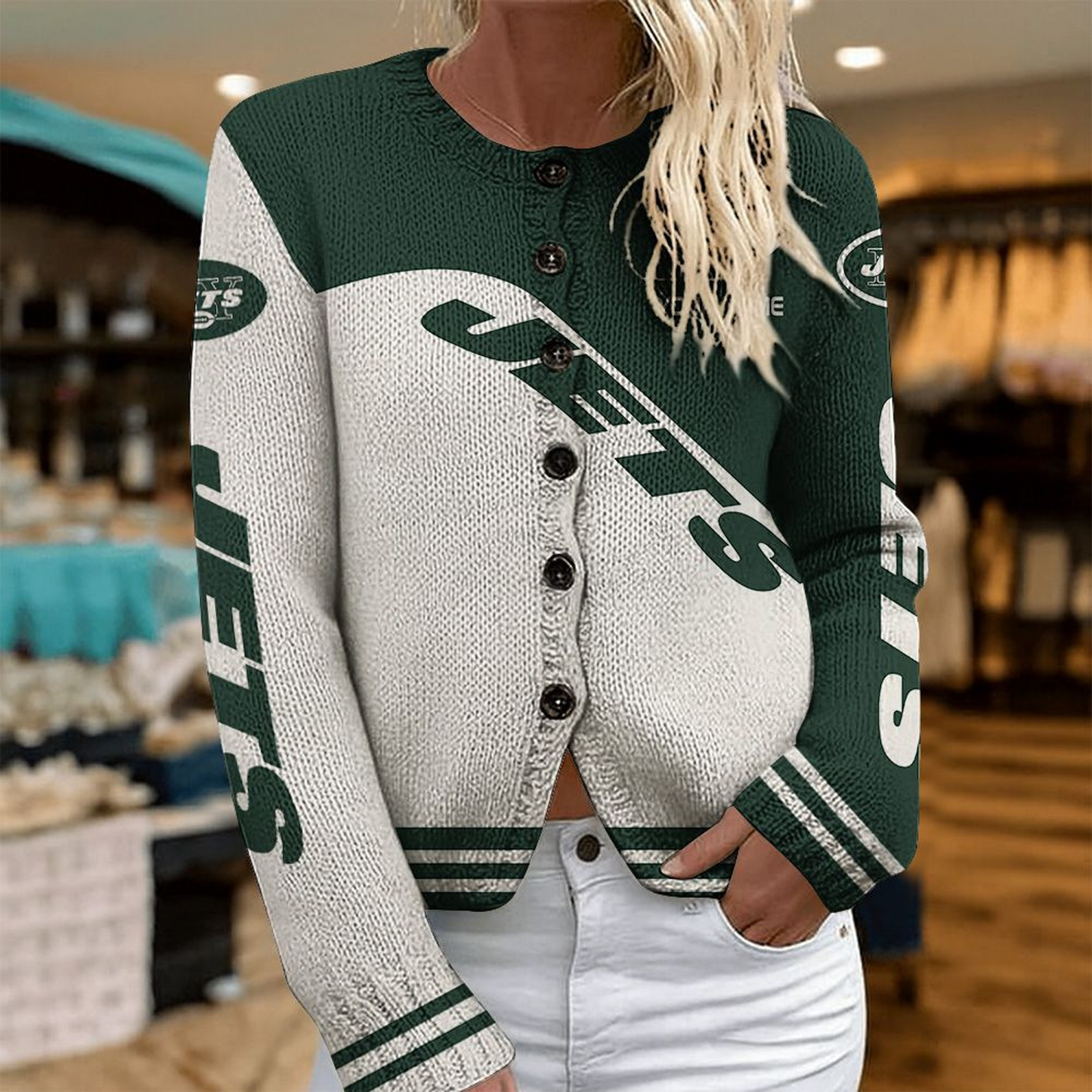 NYJ x NFL Knitted Cardigan DATND TANTD