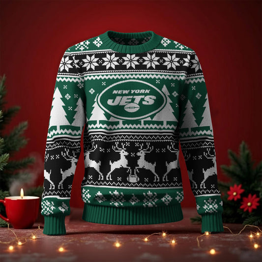 NYJ x NFL Premium Ugly Christmas Sweater DatND DVT