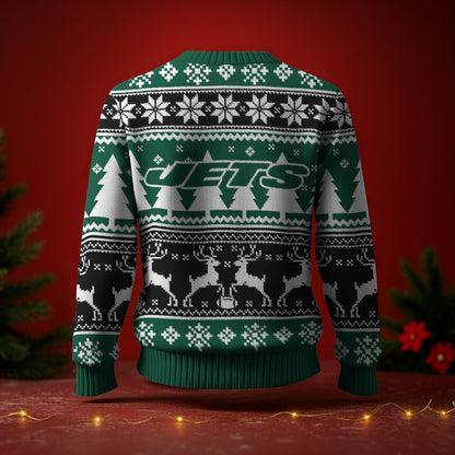 NYJ x NFL Premium Ugly Christmas Sweater DatND DVT