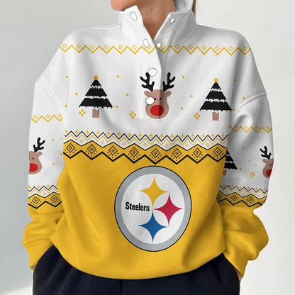 PIT X NFL Women's Outdoor Casual Stand Collar Long Sleeve Pullover DATND THUONGNH
