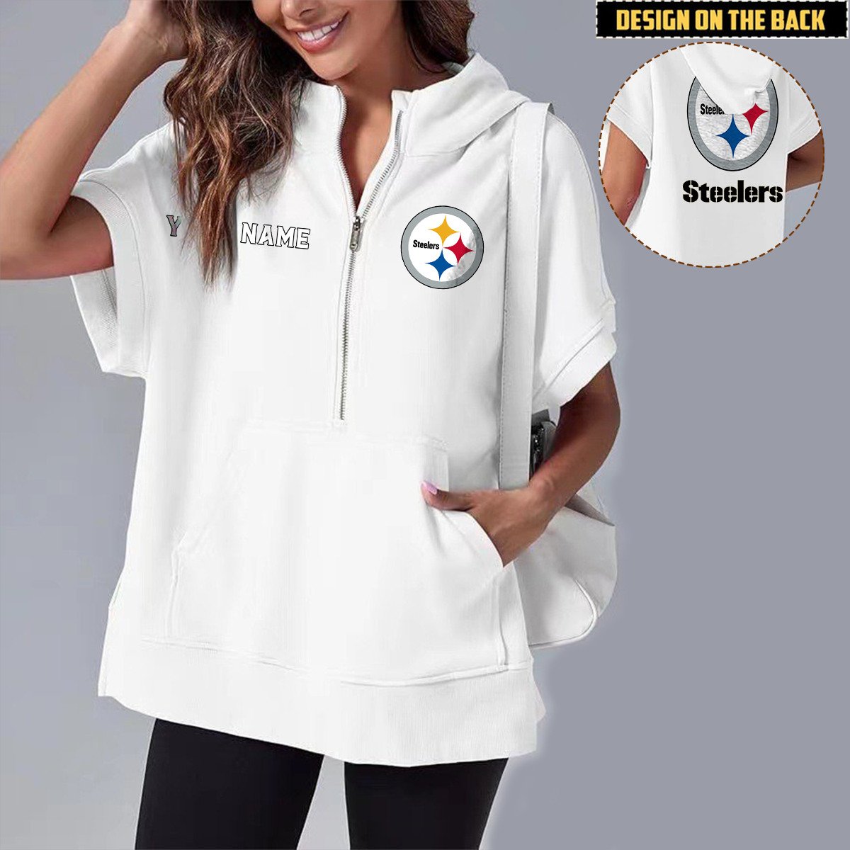 PIT x NFL Short Sleeve Zip Hoodie DATND TANTD