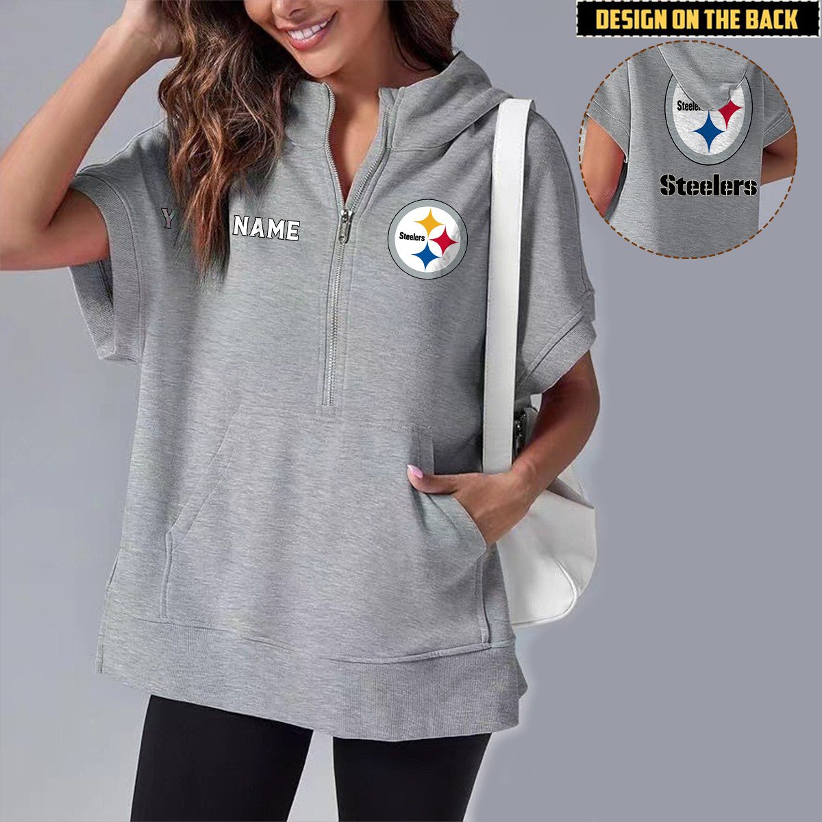 PIT x NFL Short Sleeve Zip Hoodie DATND TANTD