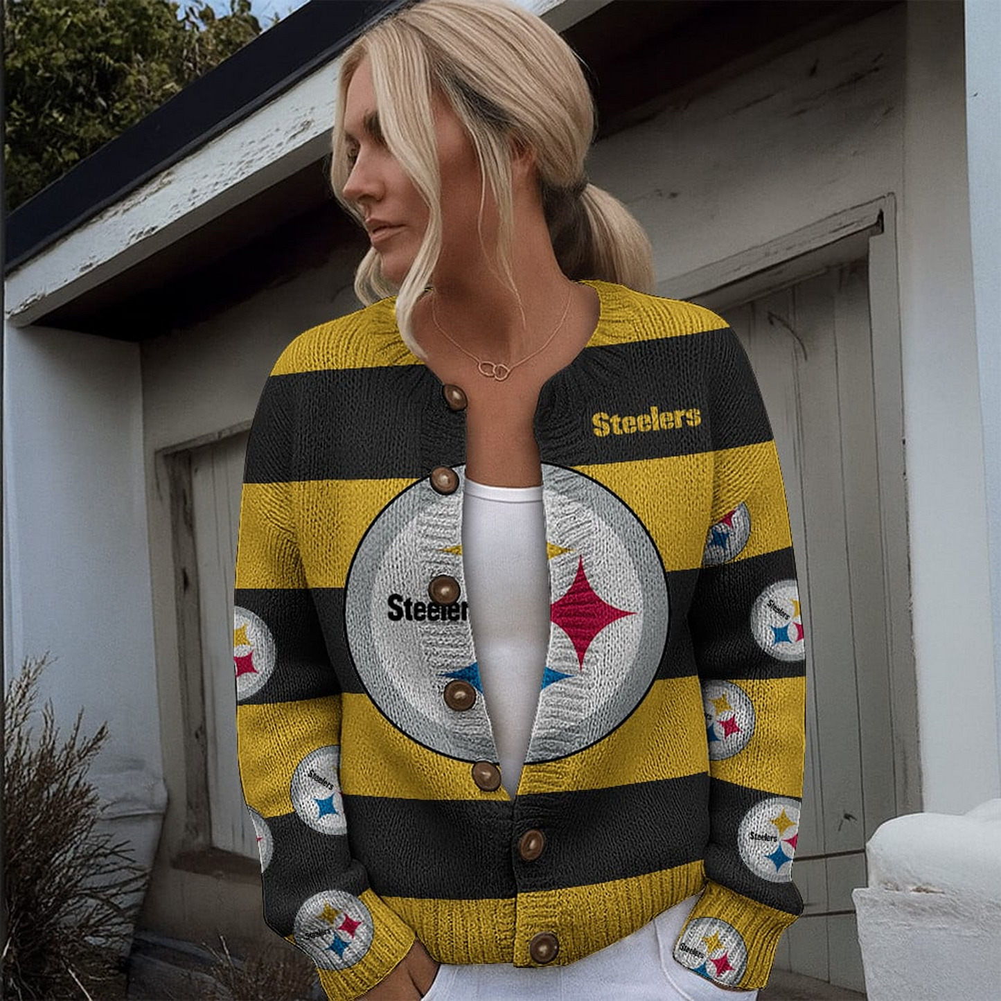 PIT x NFL Women's Cardigan Sweater DATND TANTD