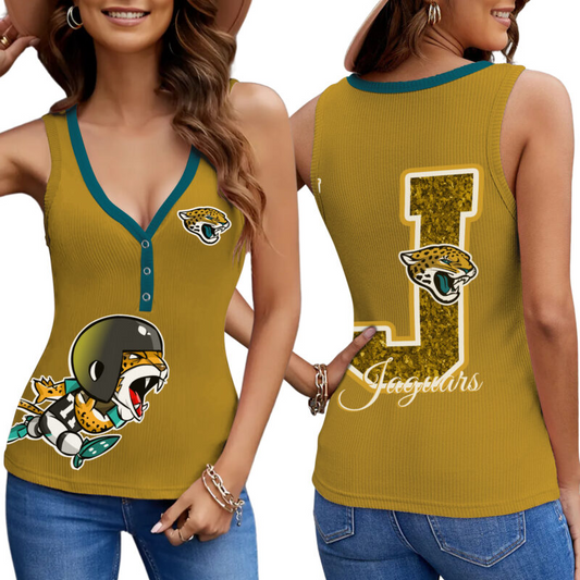 PREMIUM NFL X JAC Women V-Neck Ribbed Tank Top NDT NHM