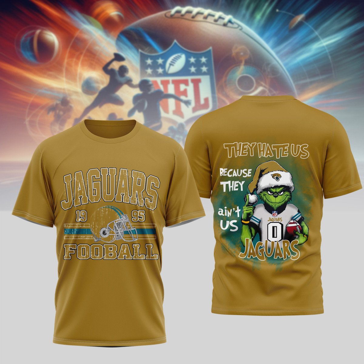 PREMIUM NFL X JAG GRINCH 3D SHIRT NDT NHM