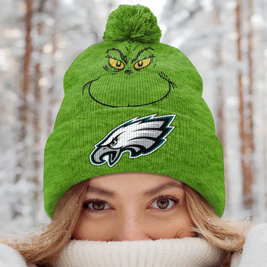 PREMIUM NFL X PHIL Green Grinch Beanie Hat Christmas Gifts NDT NHM