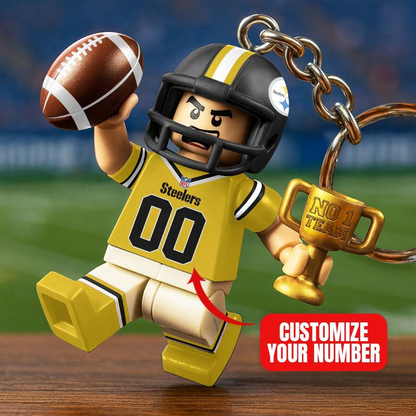 PS Premium NFL Lego No. 1 Team Personalized Key Chain DDT NTL
