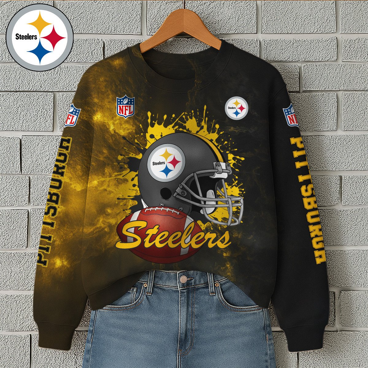 PS Premium NFL Printed Long Sleeve Casual Sweatshirt DDT NTL