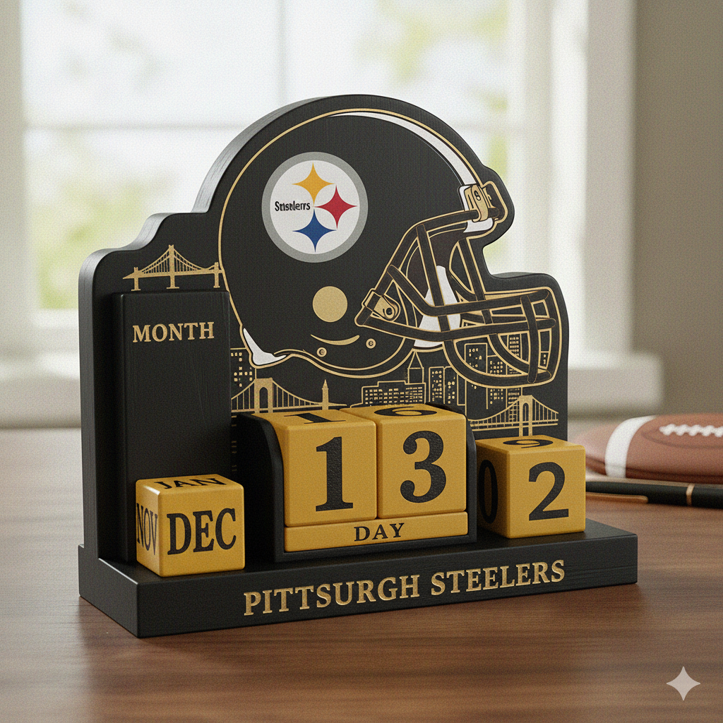 NFL Football Team Perpetural Wood Block Calendar DDT CTND