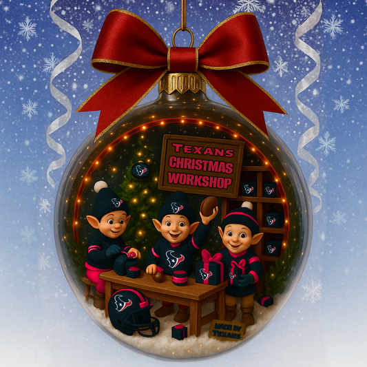 Premium NFL HOU Snow Globe Ornament V1 NMD TTV