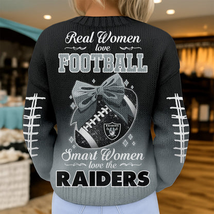 Premium NFL X LV Smart Woman Love Football Cozy Split Knit Cardigan NDT NHM