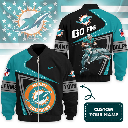 Premium NFL X MIA Game Day 3D Bomber Jacket NDT TDT