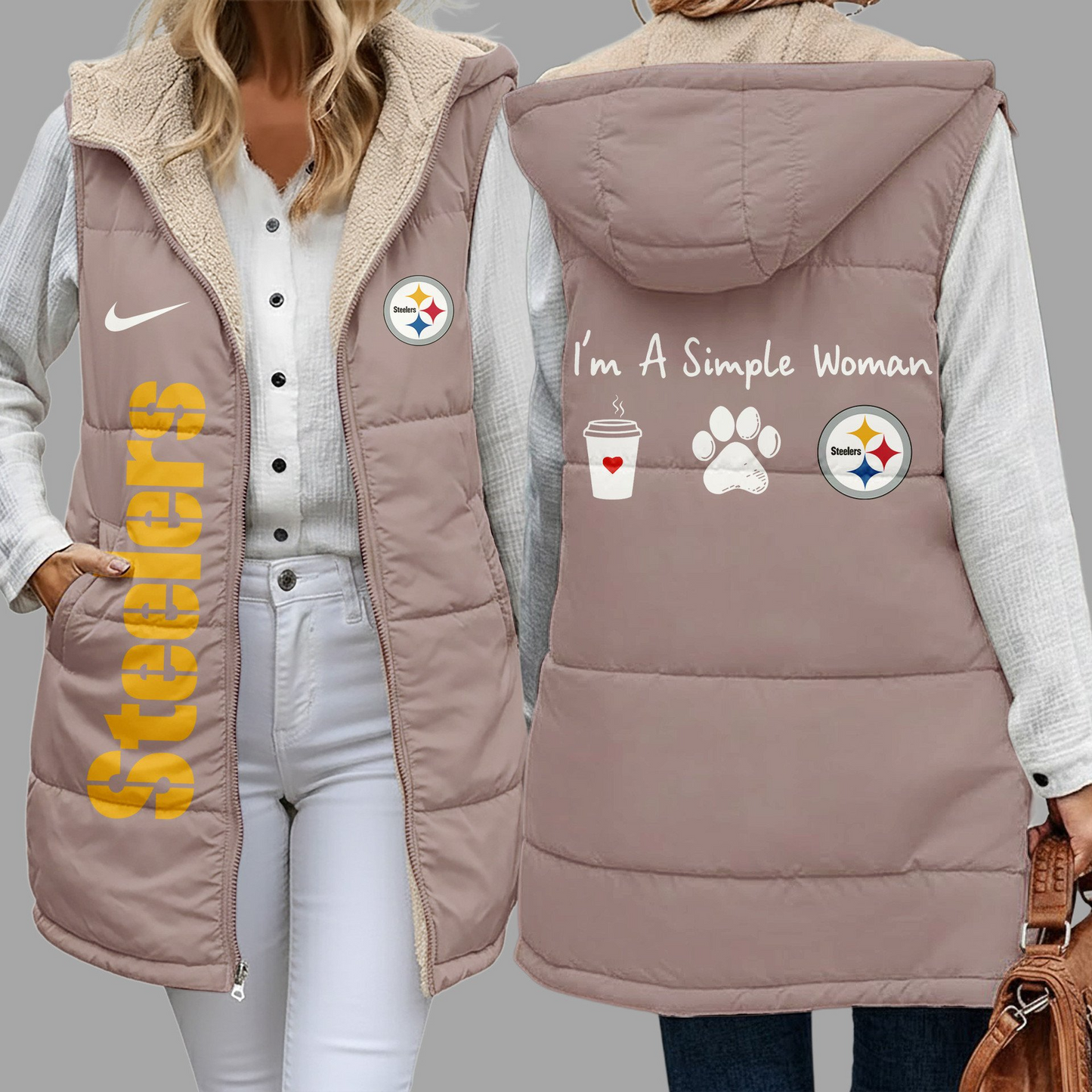 Premium NFL X PIT Simple Girl Quilted Vest NDT NHM 3010