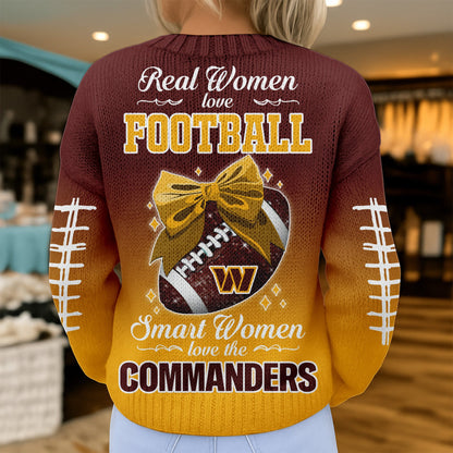 Premium NFL X WAS Smart Woman Love Football Cozy Split Knit Cardigan NDT NHM